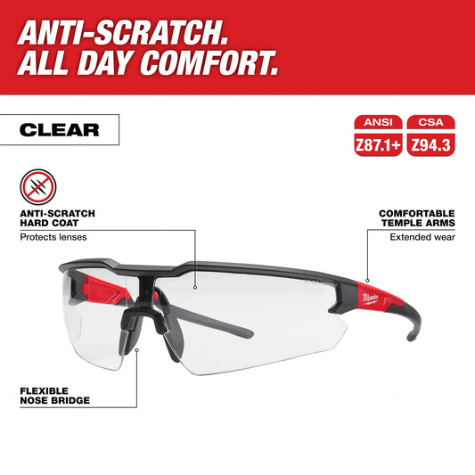 Milwaukee Clear Safety Glasses Anti-Scratch - 3 Pack