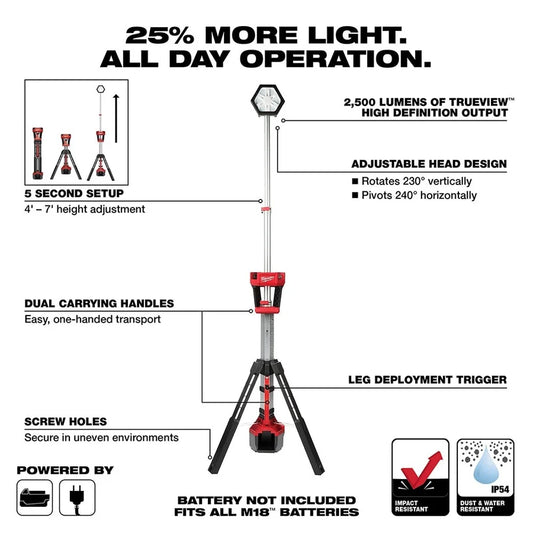Milwaukee M18 ROCKET Dual Power Tower Light (Bare Tool)