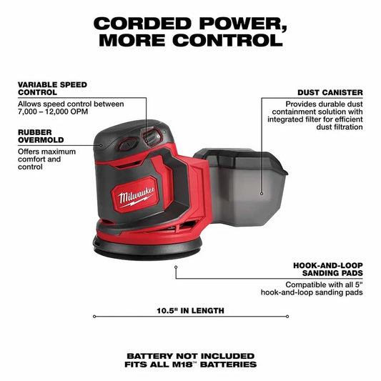 Milwaukee M18 Random Orbit Sander (Bare Tool)