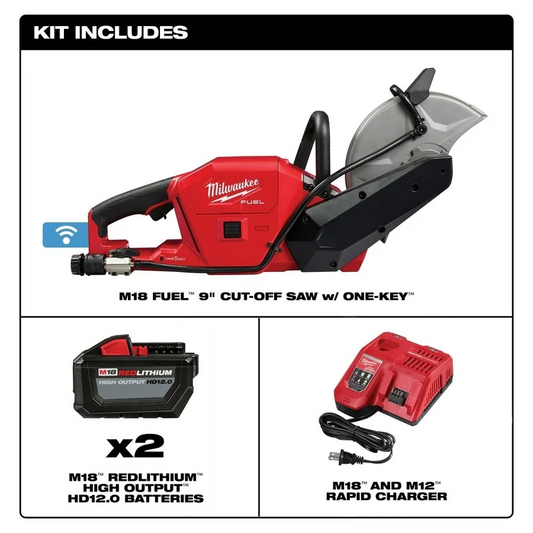 Milwaukee M18 FUEL 9 In. Cut-Off Saw with ONE-KEY Kit
