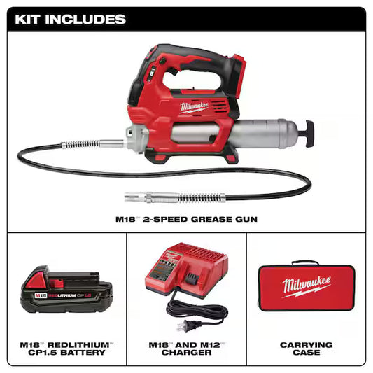 Milwaukee M18 2-Speed Cordless Grease Gun Kit