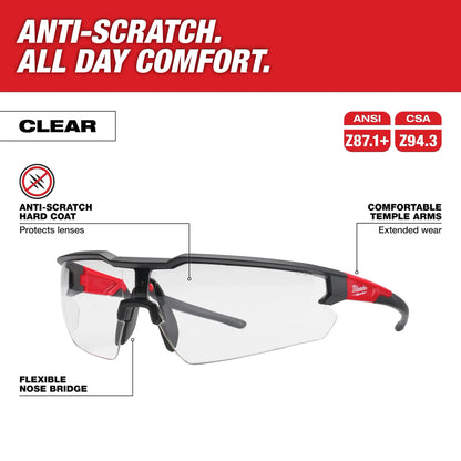 Milwaukee Clear Safety Glasses Anti-Scratch - 3 Pack