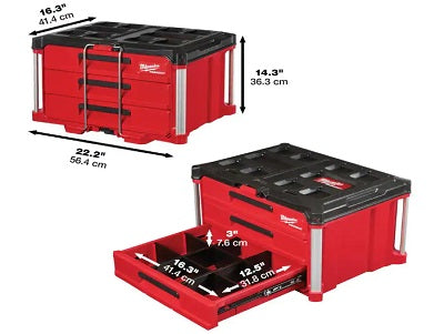 Milwaukee PACKOUT 3-Drawer Tool Box