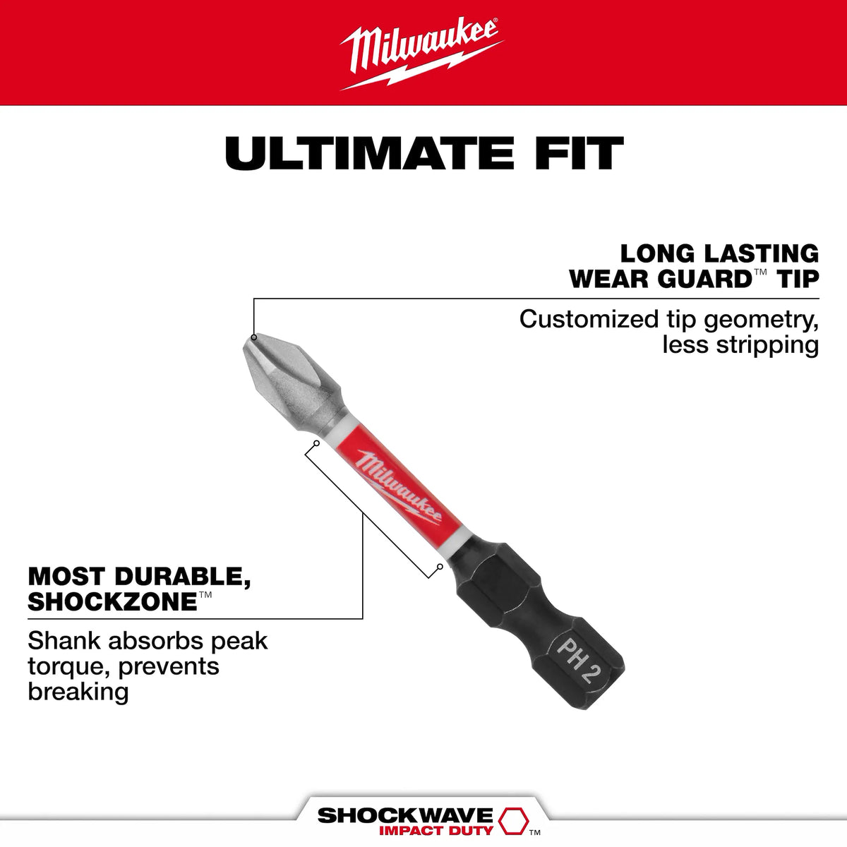 Milwaukee SHOCKWAVE Impact Driver & Drill Bit Set - 50 Piece