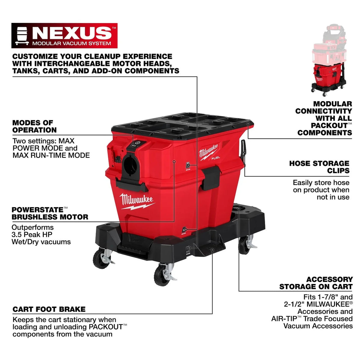Milwaukee M18 FUEL NEXUS 6-Gallon Wet/Dry Vacuum (Bare Tool)