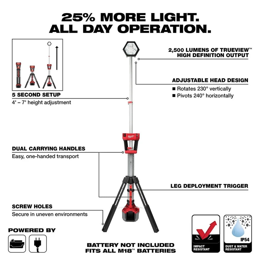 Milwaukee M18 ROCKET Dual Power Tower Light (Bare Tool)