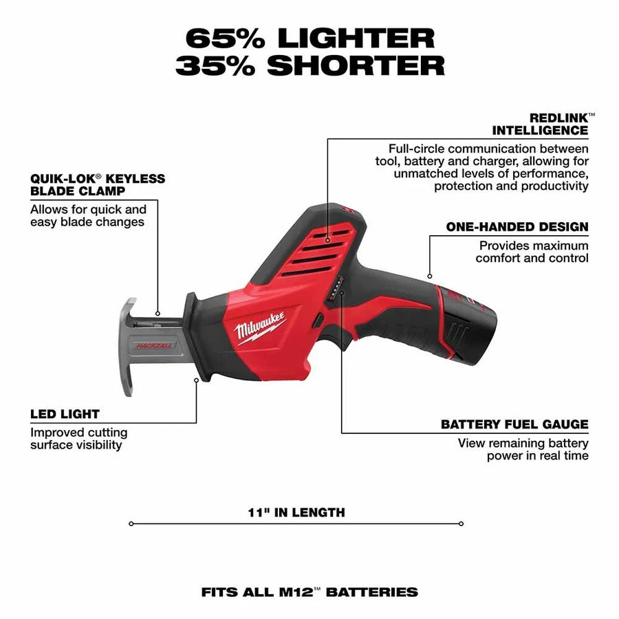 Milwaukee M12 HACKZALL Reciprocating Saw Kit