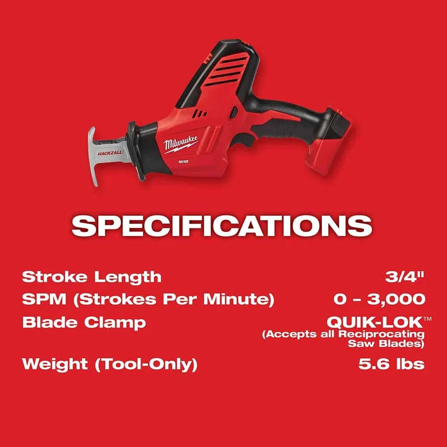 Milwaukee M18 HACKZALL Cordless Reciprocating Saw (Bare Tool)