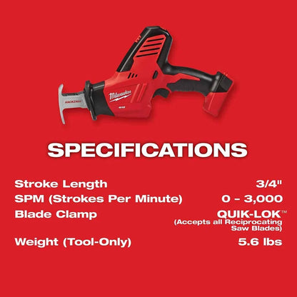 Milwaukee M18 HACKZALL Cordless Reciprocating Saw (Bare Tool)