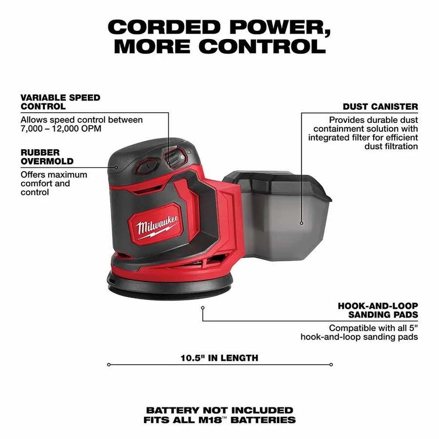 Milwaukee M18 Random Orbit Sander (Bare Tool)