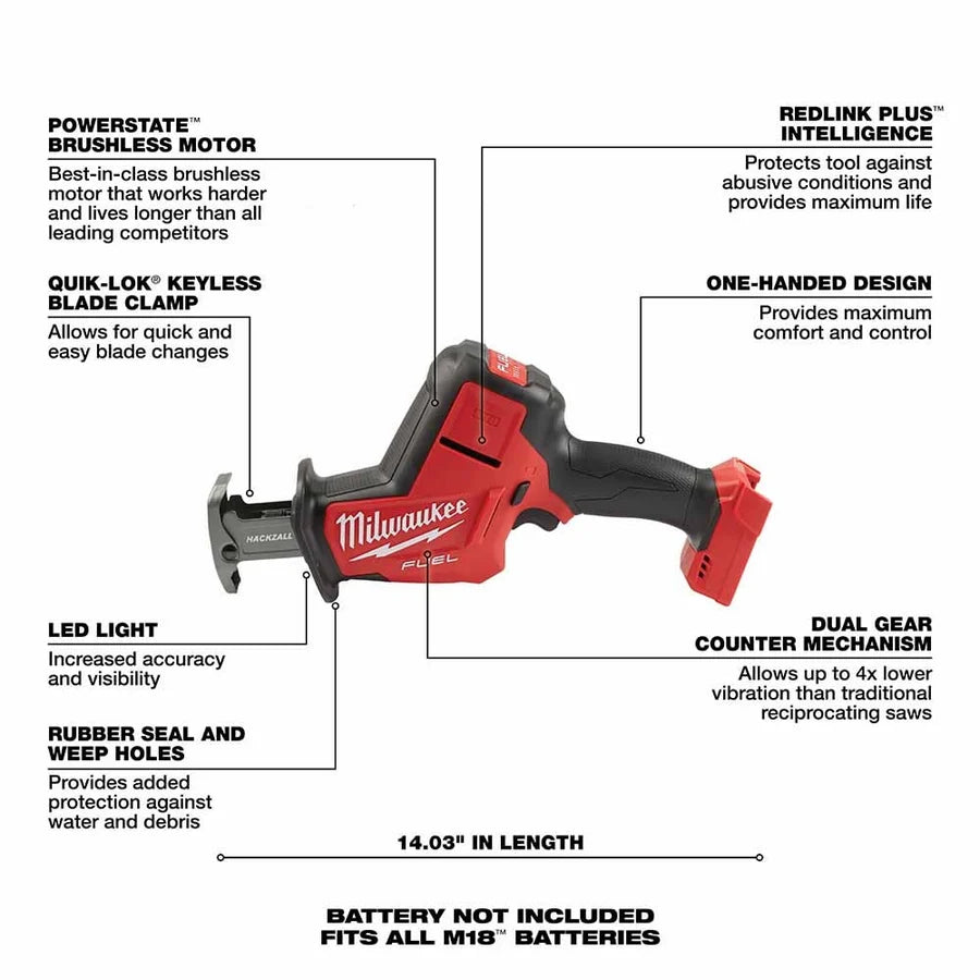 Milwaukee M18 FUEL HACKZALL Cordless Reciprocating Saw (Bare Tool)