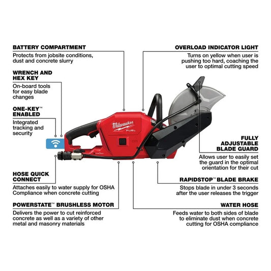 Milwaukee M18 FUEL 9 In. Cut-Off Saw with ONE-KEY (Bare Tool)
