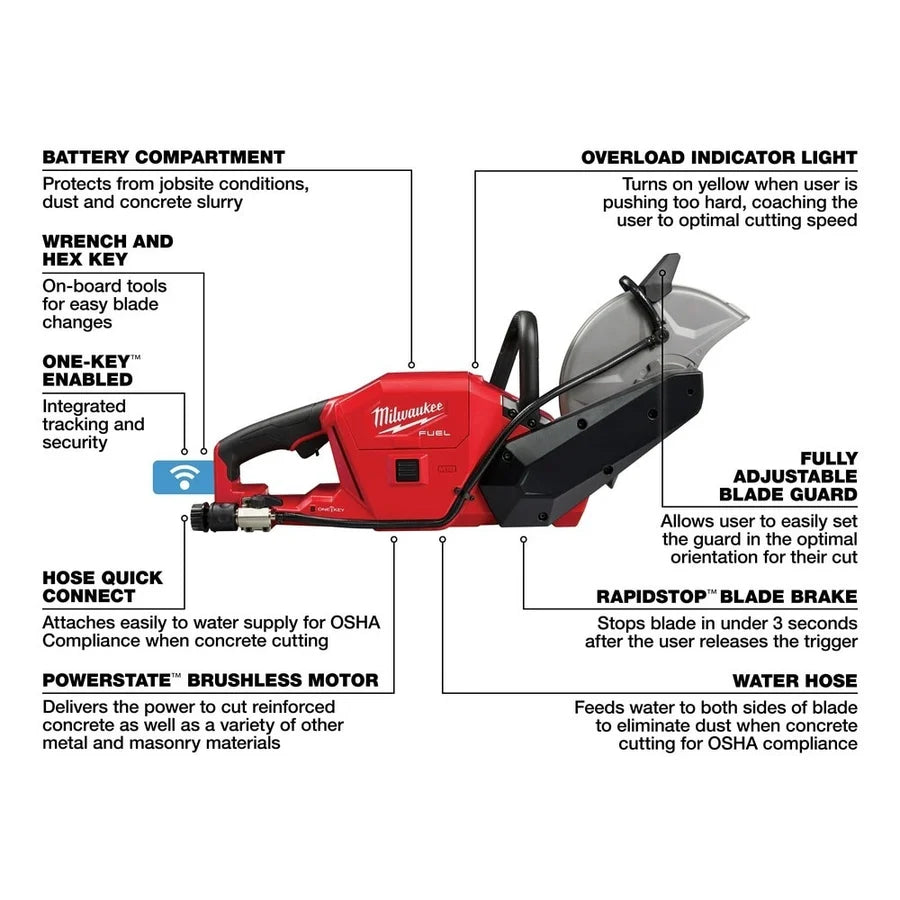 Milwaukee M18 FUEL 9 In. Cut-Off Saw with ONE-KEY Kit
