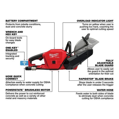 Milwaukee M18 FUEL 9 In. Cut-Off Saw with ONE-KEY Kit