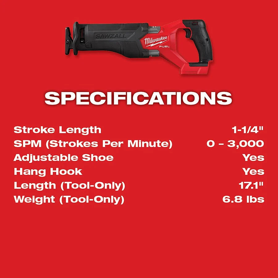 Milwaukee M18 FUEL SAWZALL Reciprocating Saw (Bare Tool)