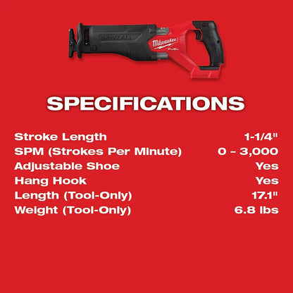 Milwaukee M18 FUEL SAWZALL Reciprocating Saw (Bare Tool)