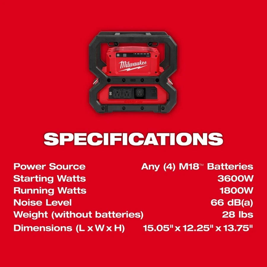 Milwaukee M18 CARRY-ON 3600W/1800W Power Supply (Bare Tool)
