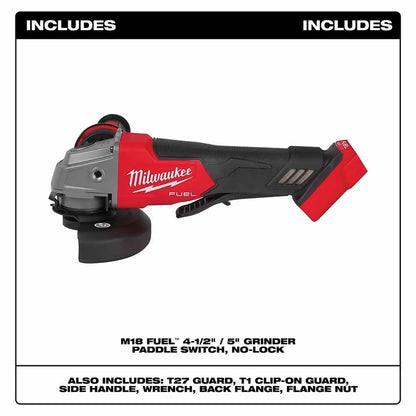 Milwaukee M18 FUEL 4-1/2 In./5 In. Braking Grinder with Paddle Switch (Bare Tool)