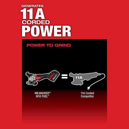 Milwaukee M18 FUEL 4-1/2 In./5 In. Braking Grinder with Paddle Switch (Bare Tool)