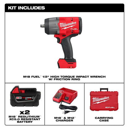 Milwaukee M18 FUEL 1/2 In. High Torque Impact Wrench Kit