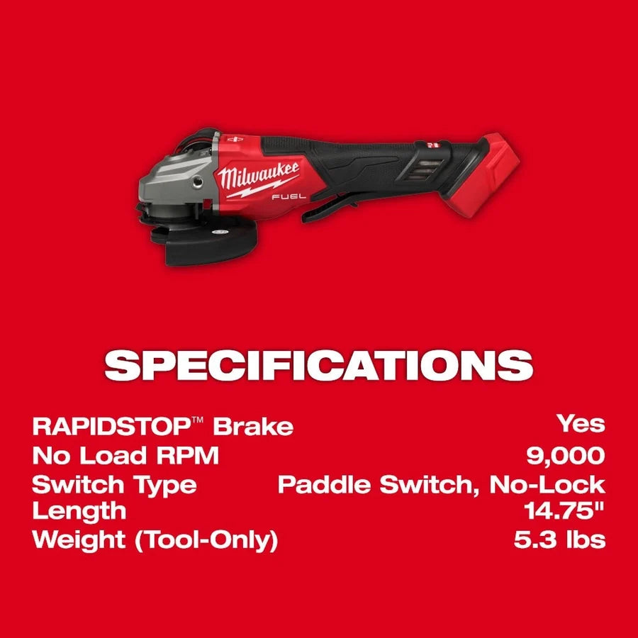 Milwaukee M18 FUEL 4-1/2 In./6 In. Braking Grinder (Bare Tool)