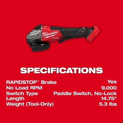 Milwaukee M18 FUEL 4-1/2 In./6 In. Braking Grinder (Bare Tool)