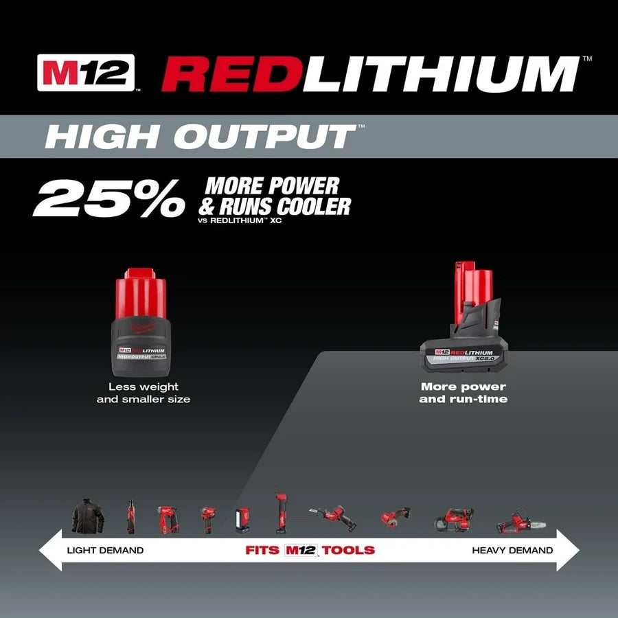 Milwaukee M12 REDLITHIUM HIGH OUTPUT XC 5.0Ah Battery (48-11-2450)