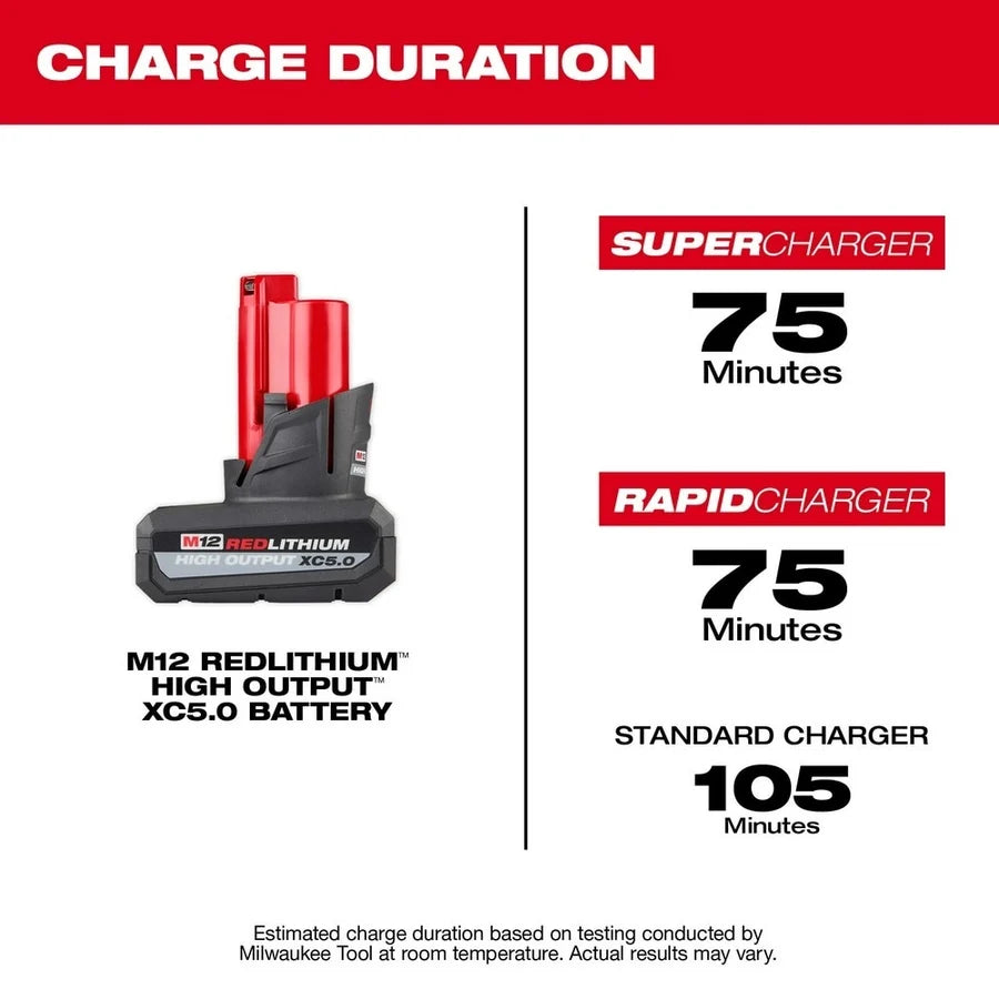Milwaukee M12 REDLITHIUM HIGH OUTPUT XC 5.0Ah Battery (48-11-2450)