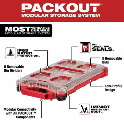Milwaukee PACKOUT Low-Profile Compact Organizer