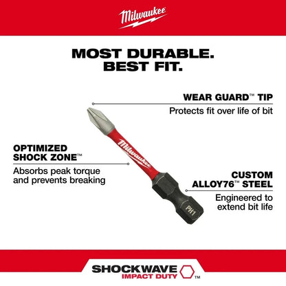 Milwaukee SHOCKWAVE Impact Driver Bit Set - 54 Piece