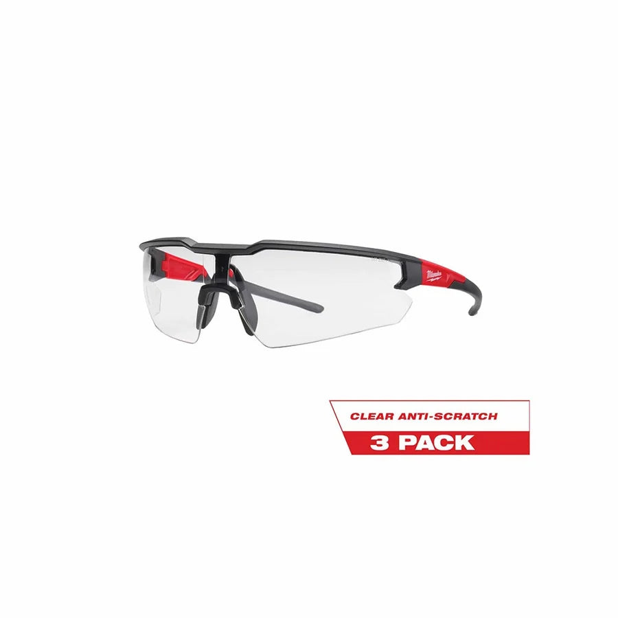 Milwaukee Clear Safety Glasses Anti-Scratch - 3 Pack