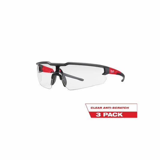 Milwaukee Clear Safety Glasses Anti-Scratch - 3 Pack