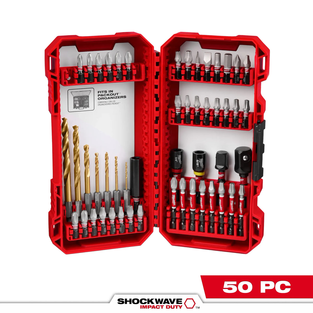 Milwaukee SHOCKWAVE Impact Driver & Drill Bit Set - 50 Piece