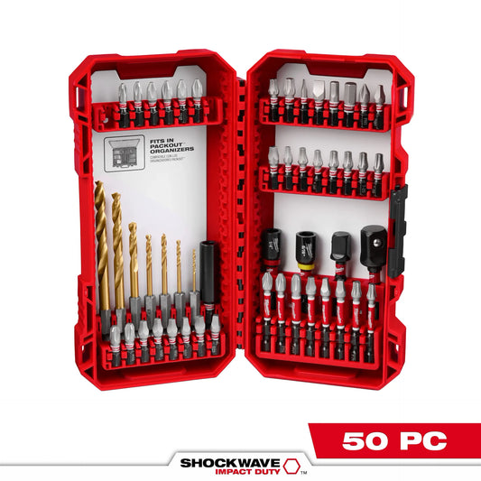 Milwaukee SHOCKWAVE Impact Driver & Drill Bit Set - 50 Piece