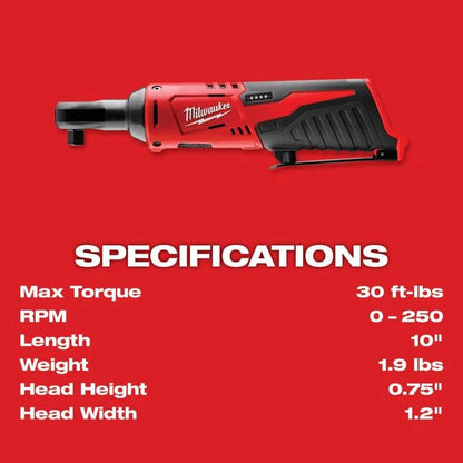 Milwaukee M12 3/8 In. Ratchet (Bare Tool)