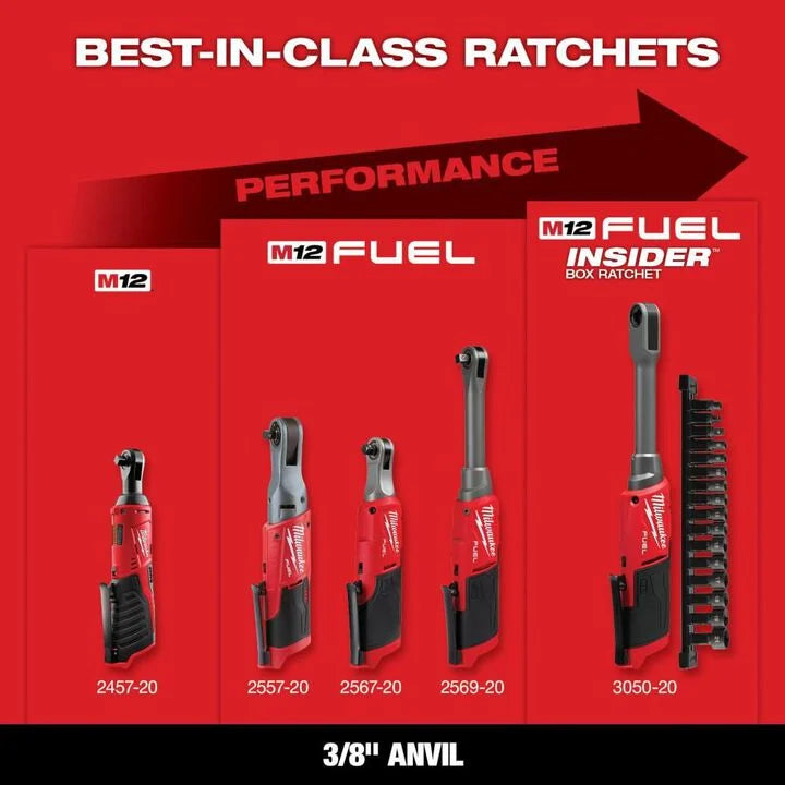 Milwaukee M12 3/8 In. Ratchet (Bare Tool)