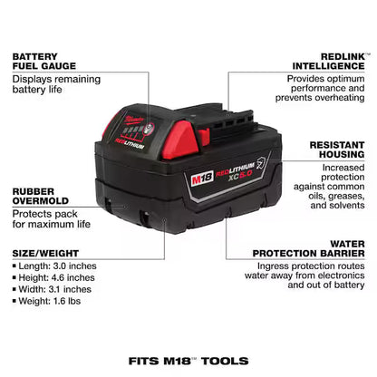 Milwaukee M18 5.0Ah Battery and Charger Kit