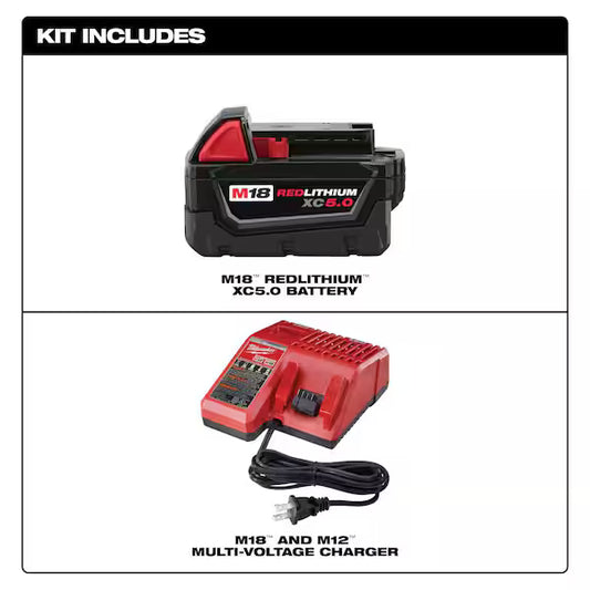 Milwaukee M18 5.0Ah Battery and Charger Kit